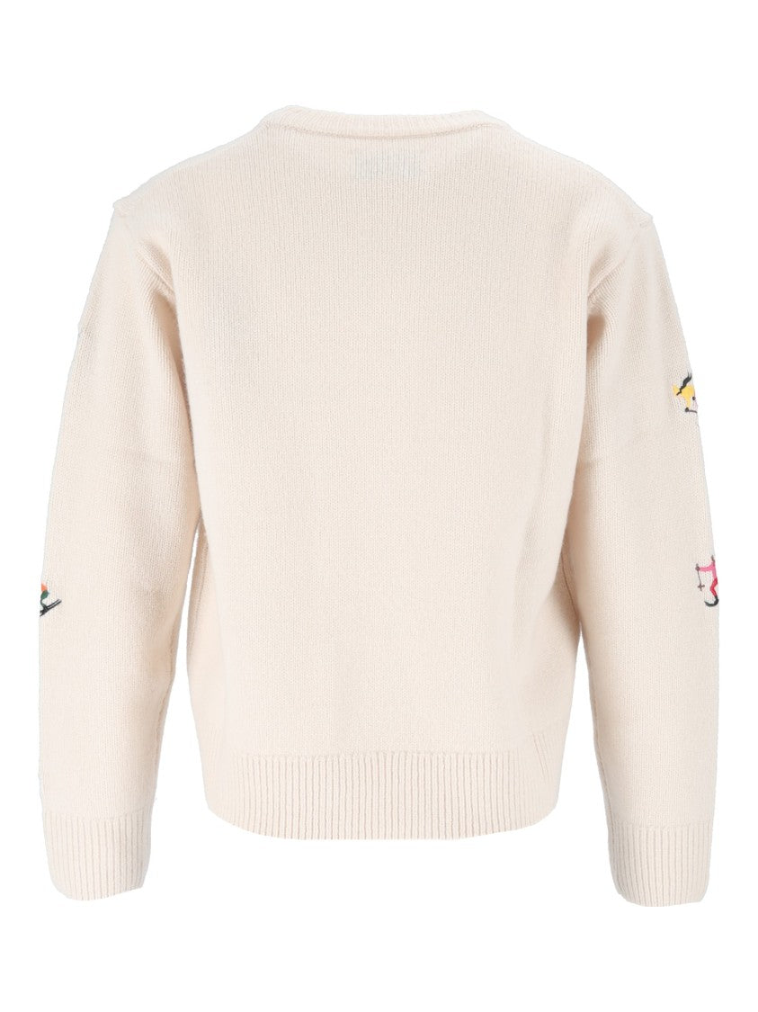 Mc2 Saint Barth Kyla-Love Skiss Girls Ski Heart Wool Sweater