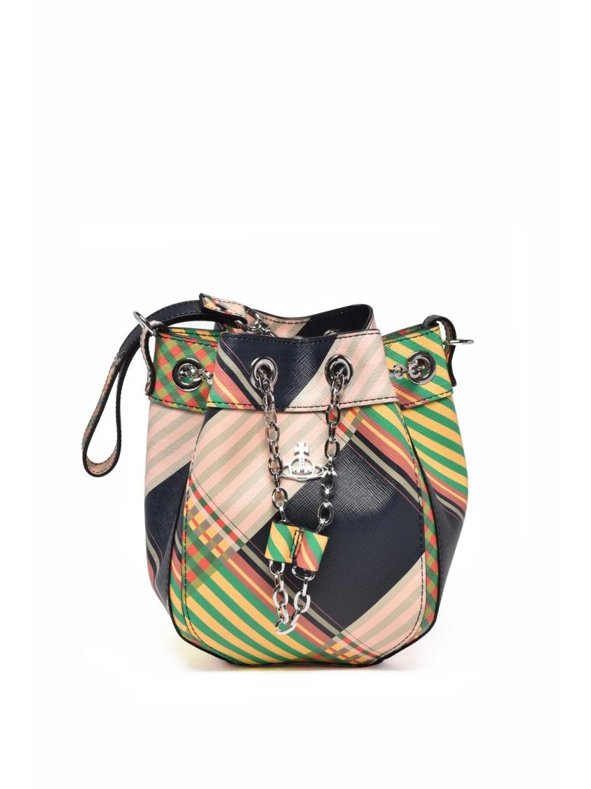 Vivienne Westwood Multicolor Polyurethane Plaid Bucket Bag