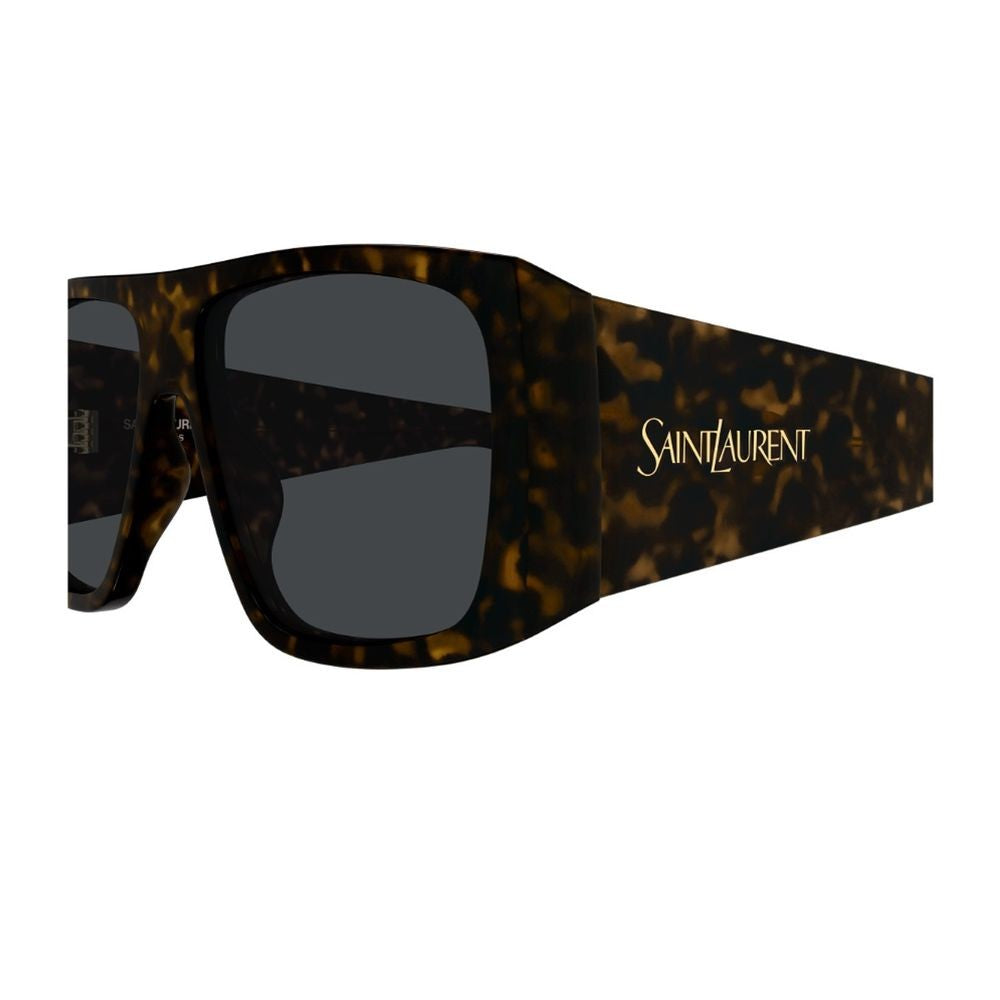 Saint Laurent Sl 832 Linea Sl Logo Oversized Rectangular Sunglasses In Dark Havana