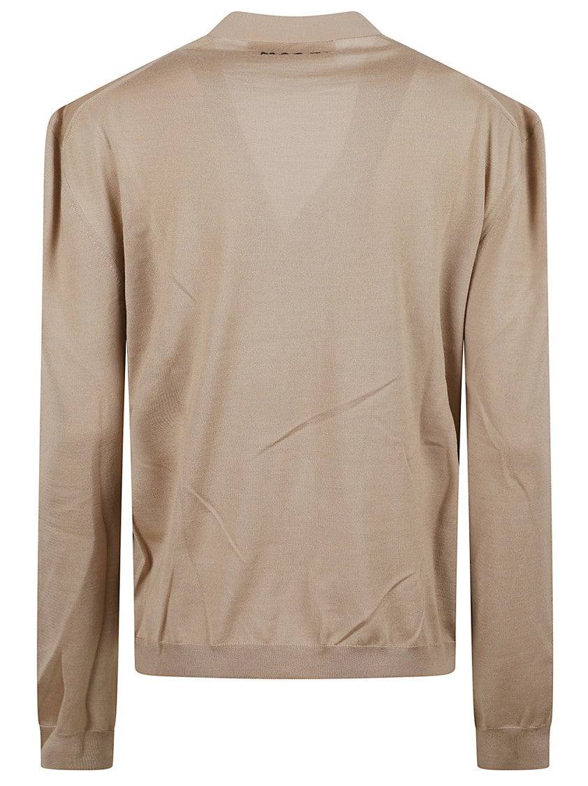 Marni V-Neck Button-Closure Knit Sweater