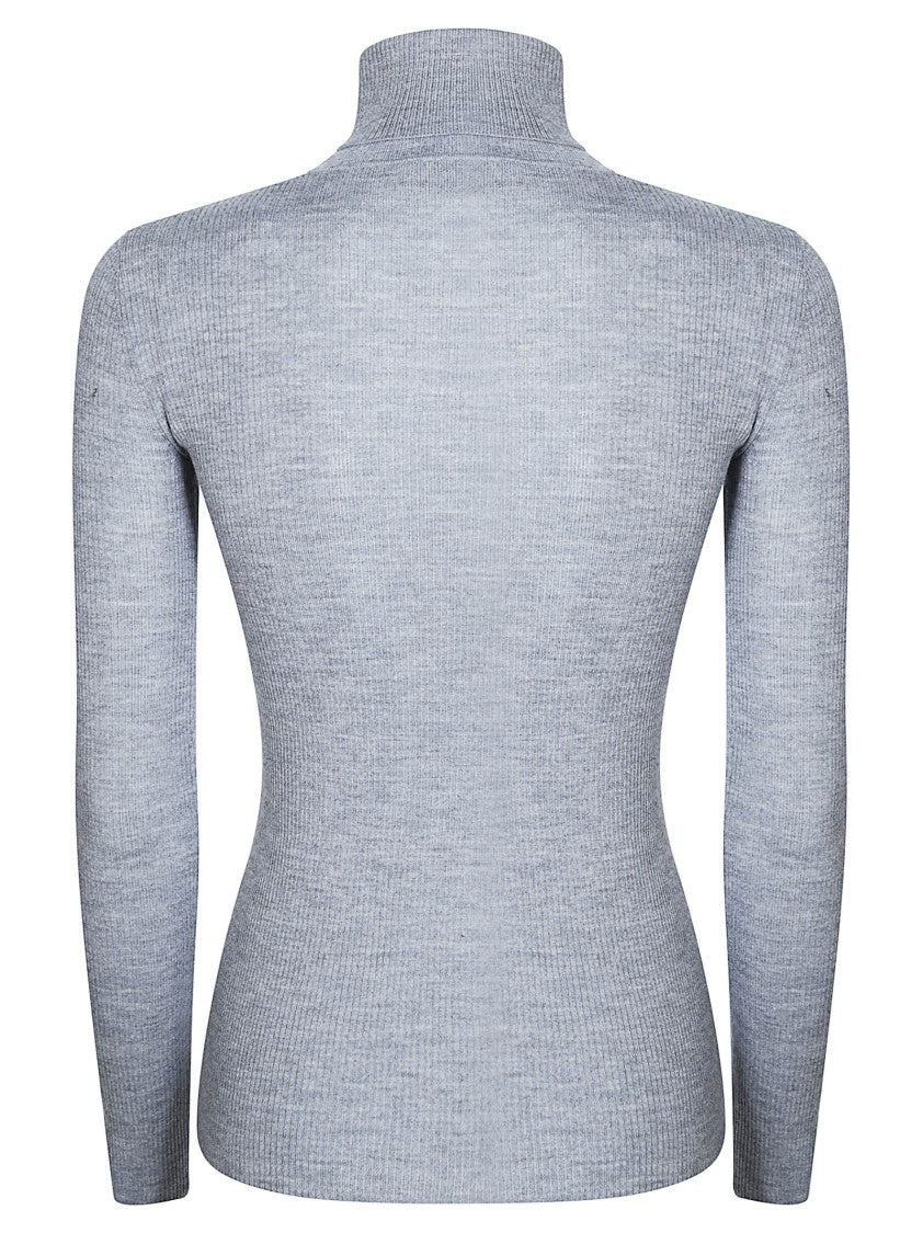 Elisabetta Franchi Ribbed Knit Wool-Blend Turtleneck