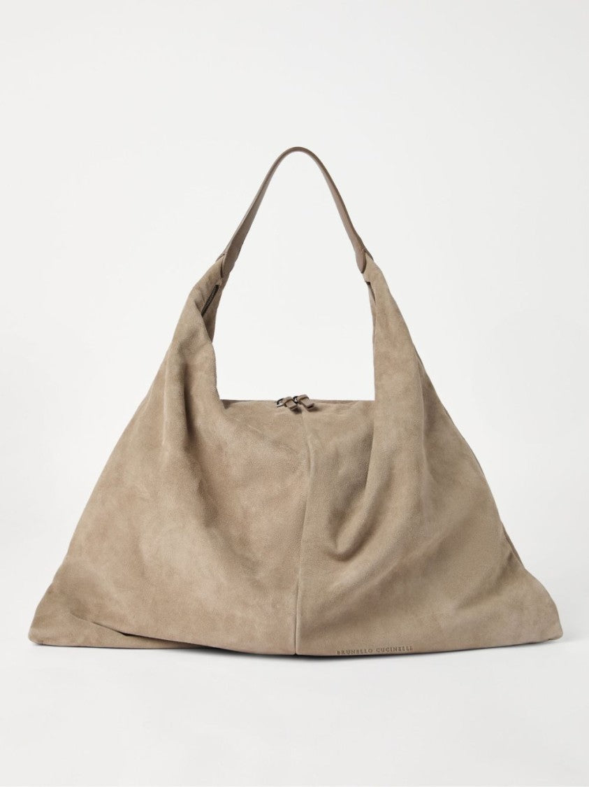 Brunello Cucinelli Suede Bag With Two-Way Zip Fastening