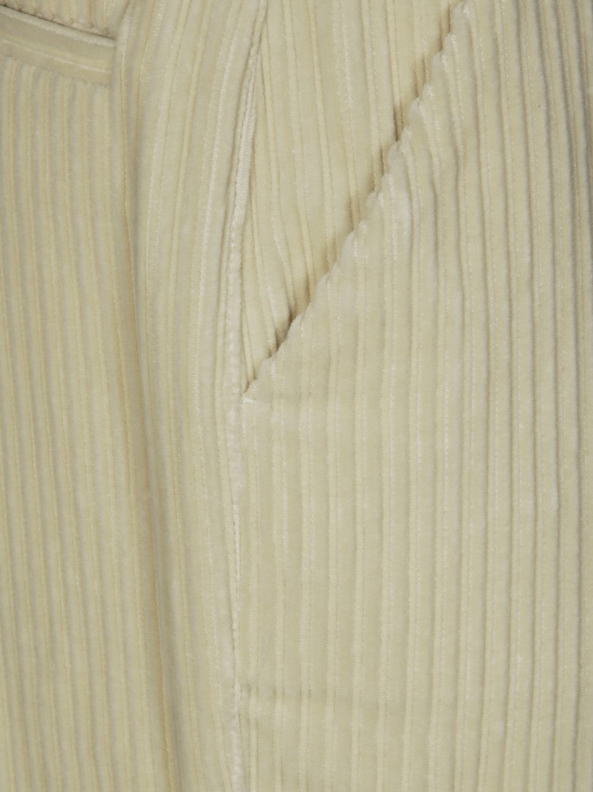Parosh Ribbed Corduroy Straight-Leg Pants
