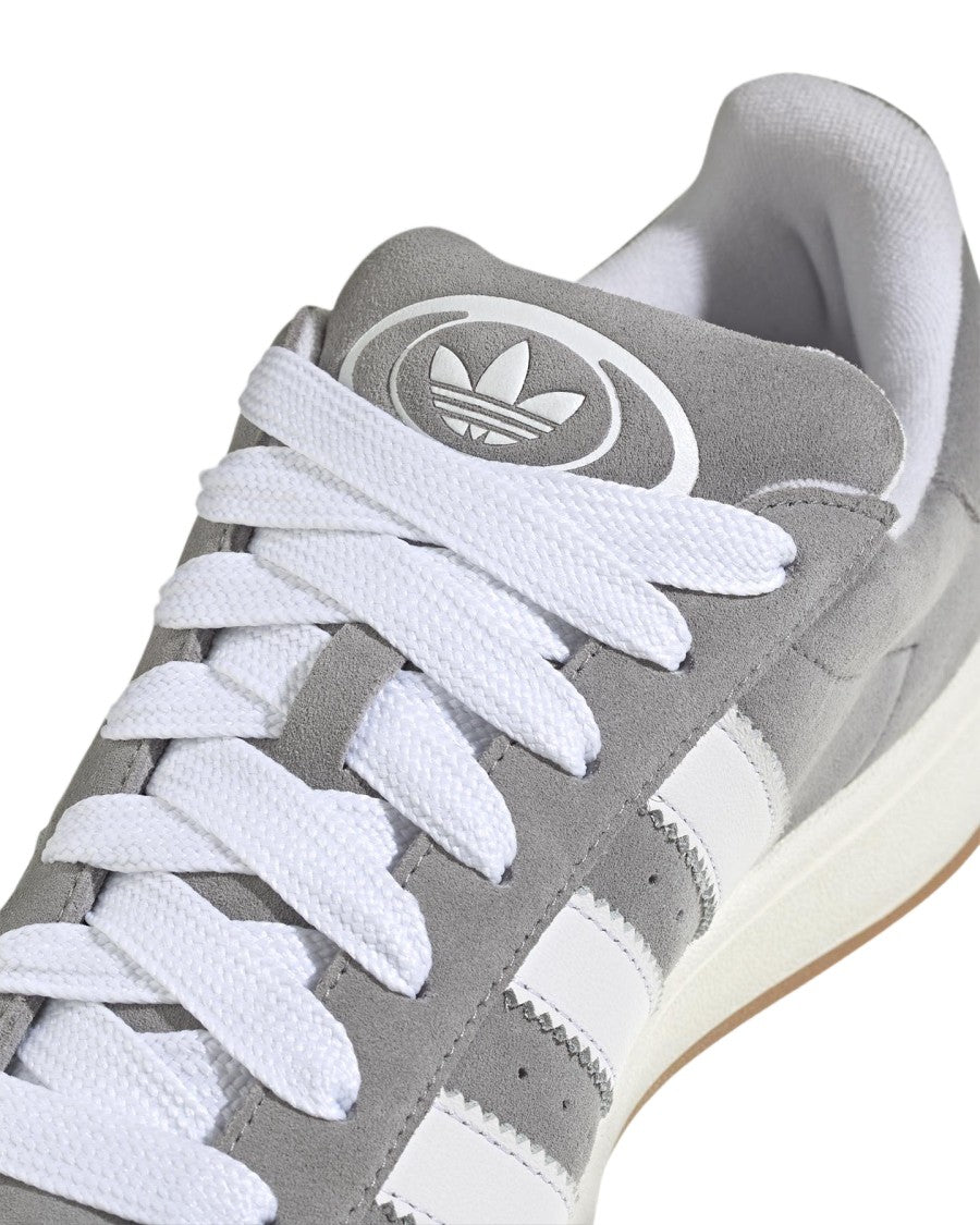 Adidas Classic Low-Top Grey Suede Sneaker With Signature Stripes