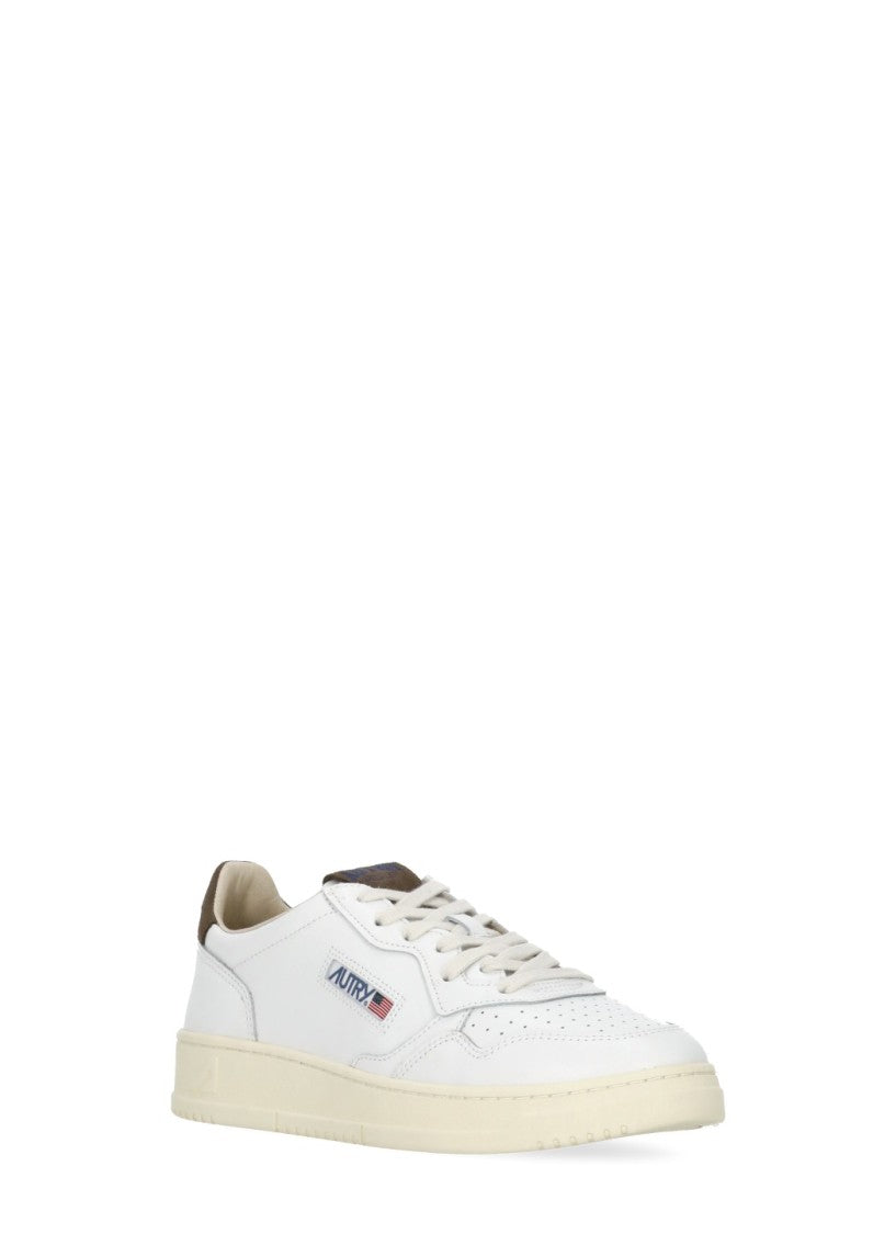 Autry White Medalist Low Suede Upper Sneakers