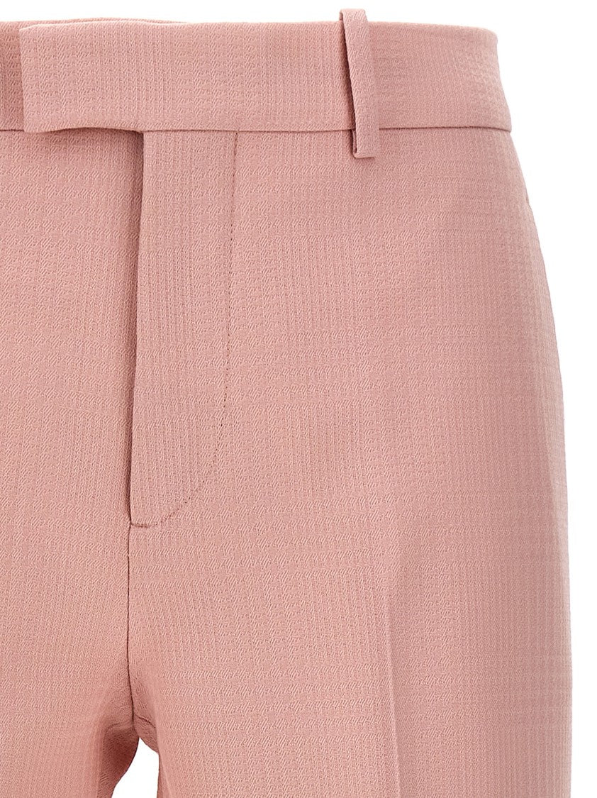 Burberry Tailored Wool Trousers With Micro Texture And Refined Silhouette