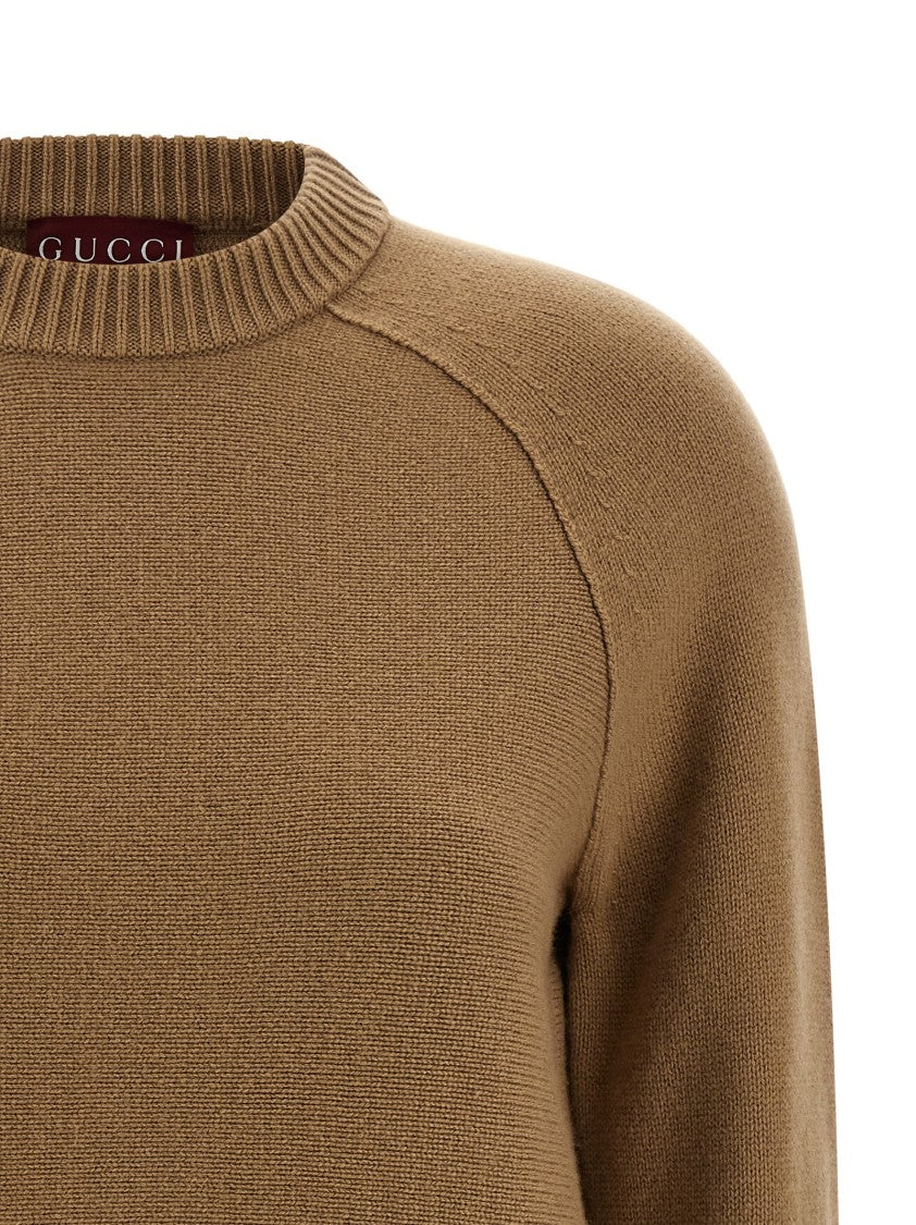 Gucci Crew Neck Wool-Cashmere Blend Sweater