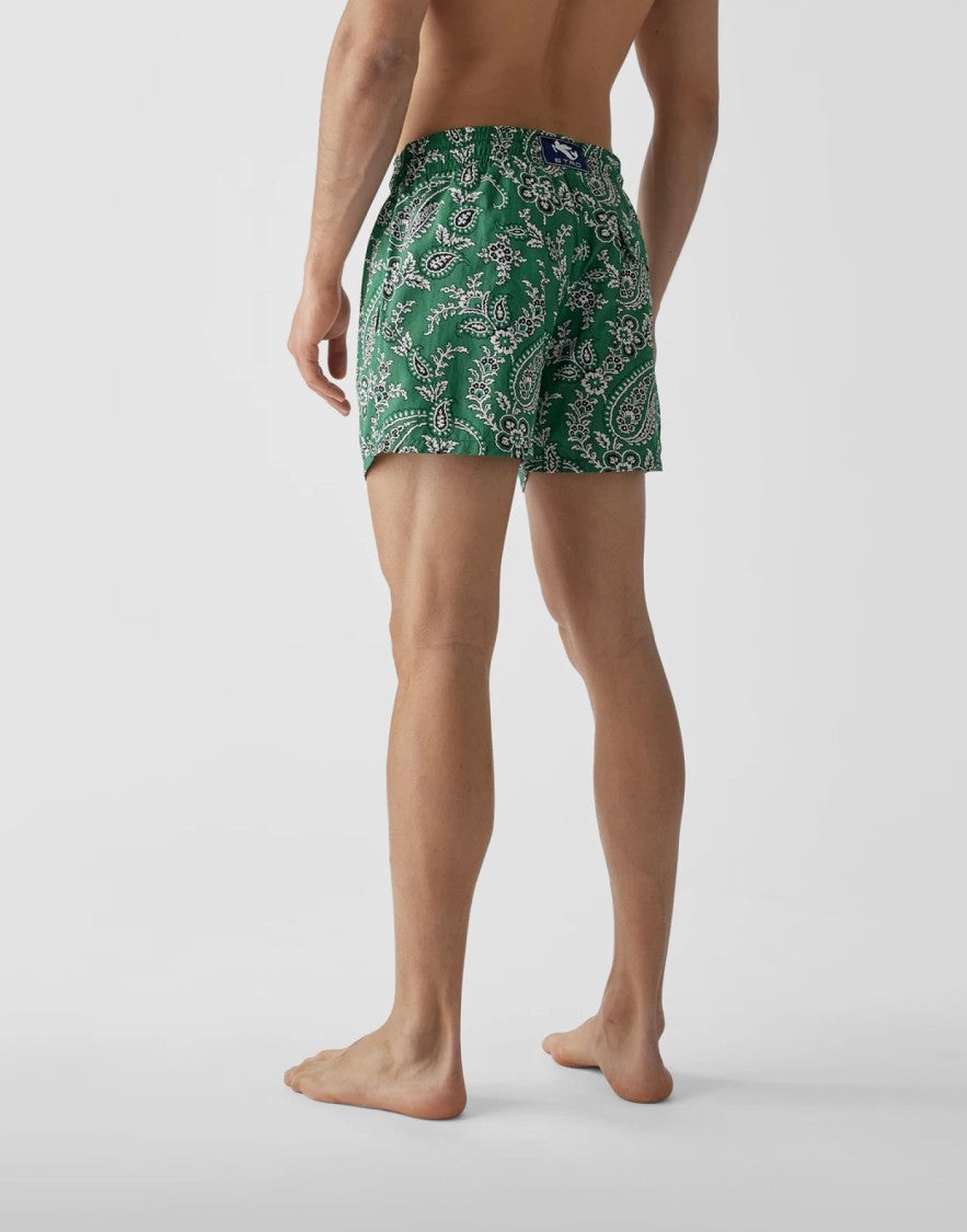 Etro Paisley Print Logo Swim Shorts
