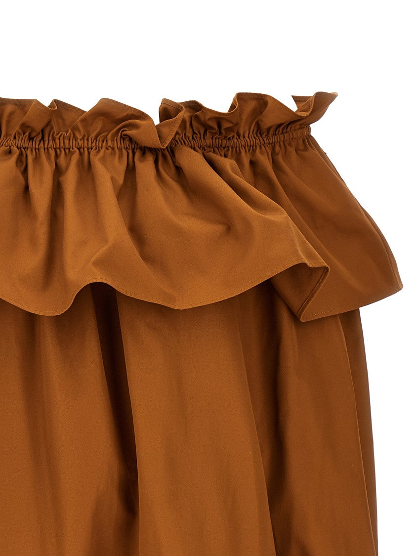 Saint Laurent Off-The-Shoulder Cotton Twill Mini Dress