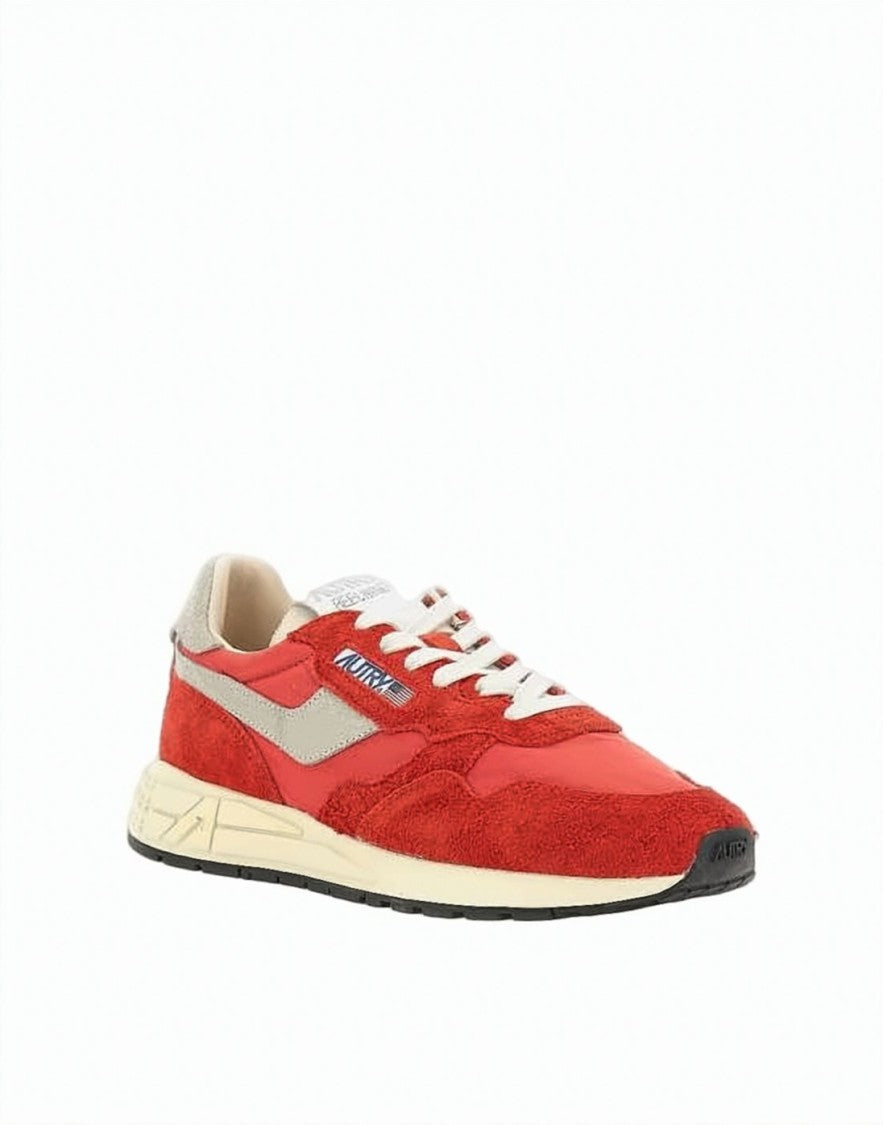 Autry Dynamic Red Suede And Nylon Sneakers