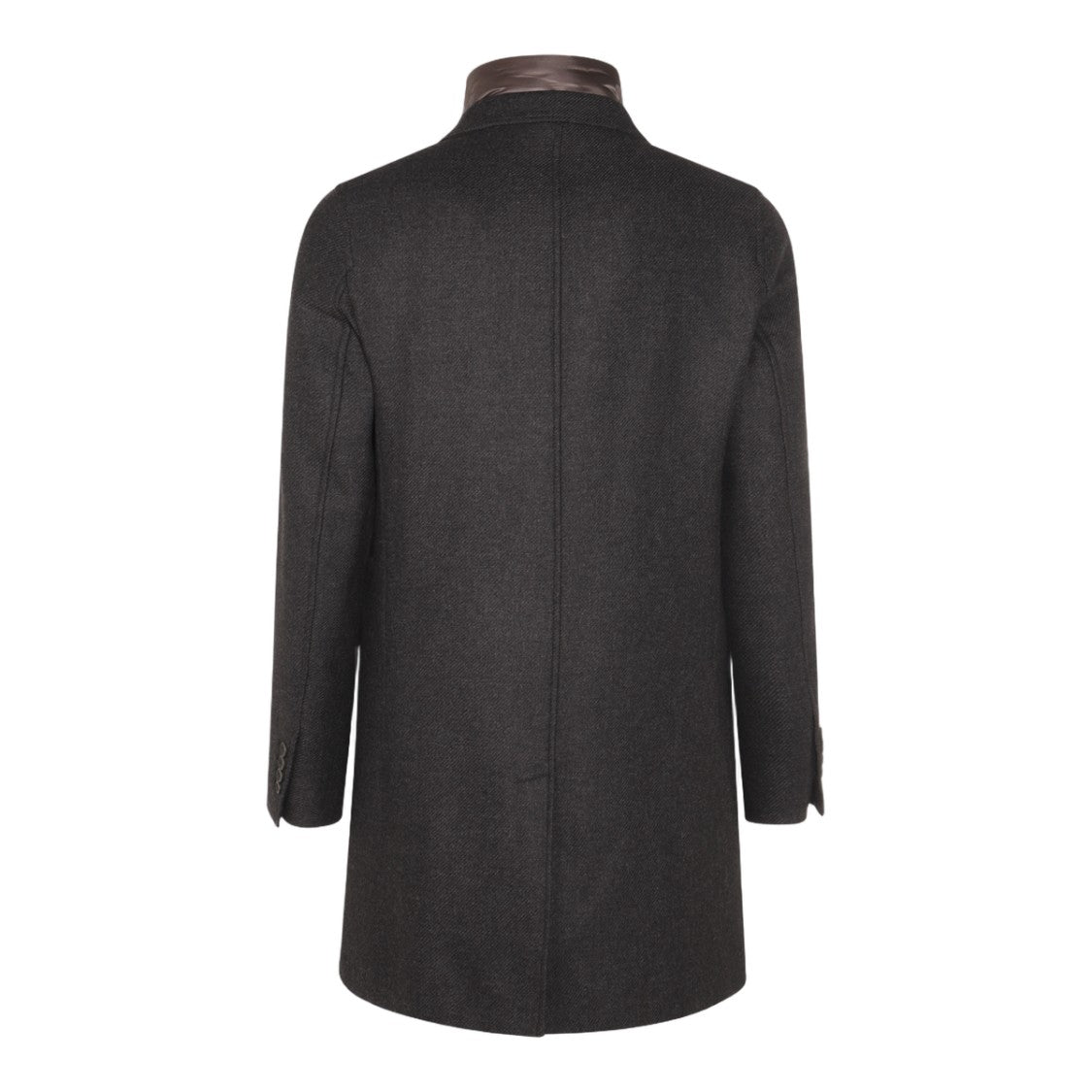 Herno Tailored Grey Coat With Two-Button Closure