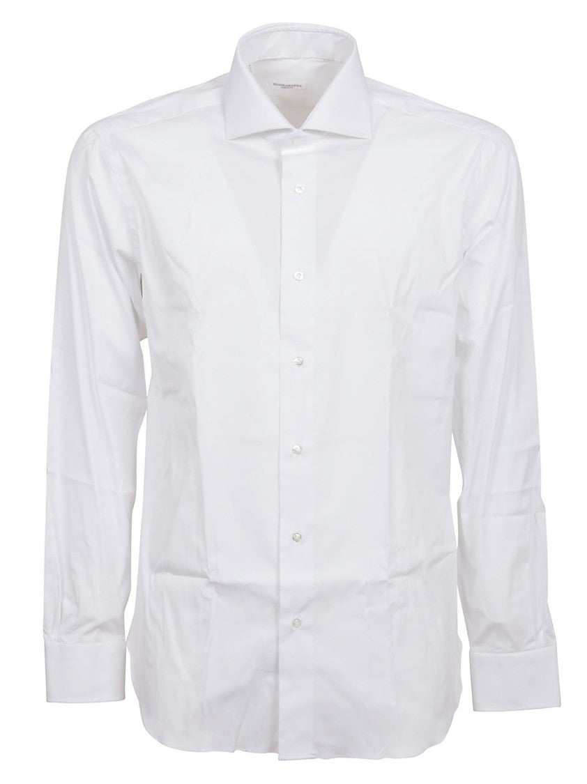 Buonamassa Tailored White Cotton Shirt With Button-Down Front