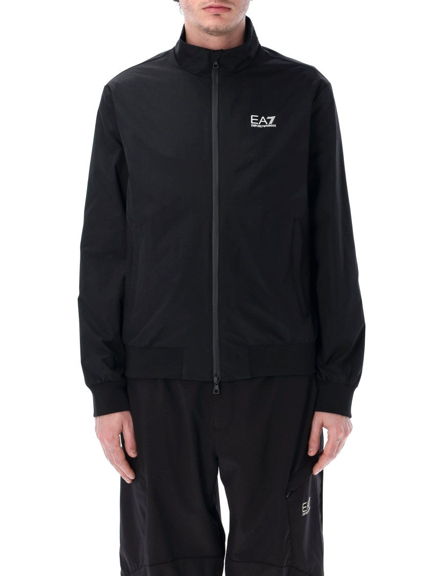 Emporio Armani Recycled-Nylon Zip-Up Sweatshirt With Stand-Up Collar