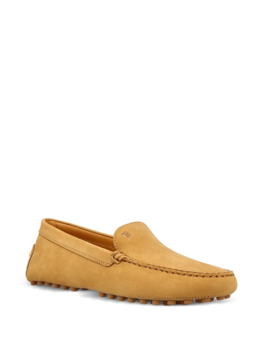 Tod's Brown Calfskin Studded Knot Detail Flats