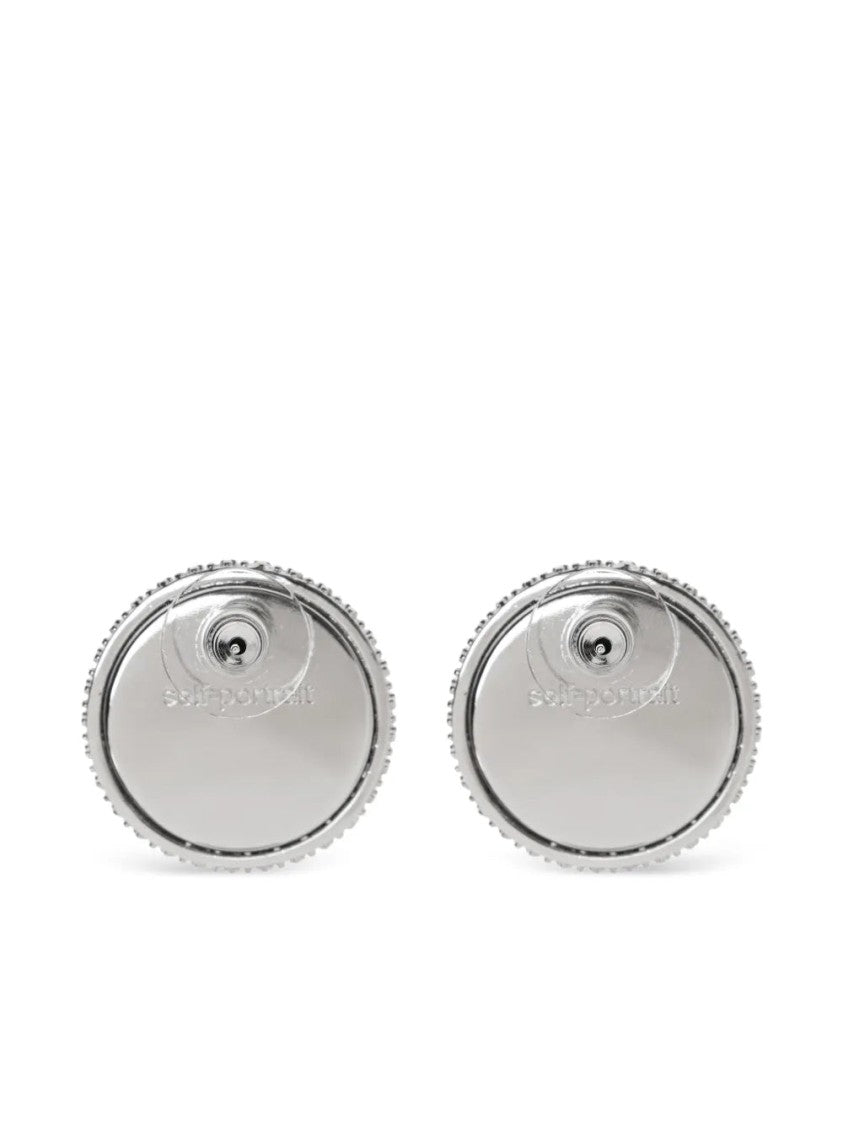 Self-Portrait Crystal-Embellished Stud Earrings