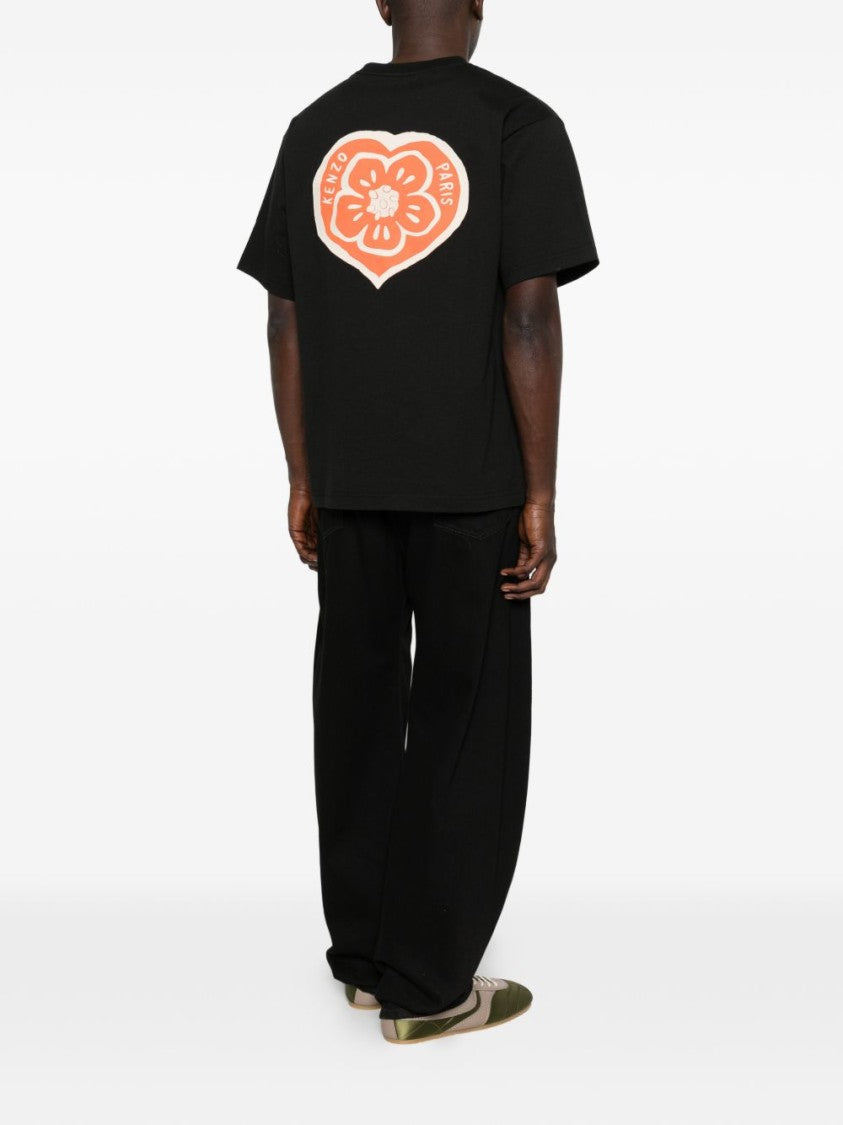 Kenzo Short-Sleeve Black Graphic Silk T-Shirt