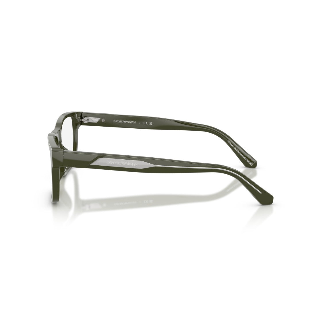 Emporio Armani 0Ea3265u Rectangular Olive Green Acetate Eyeglasses