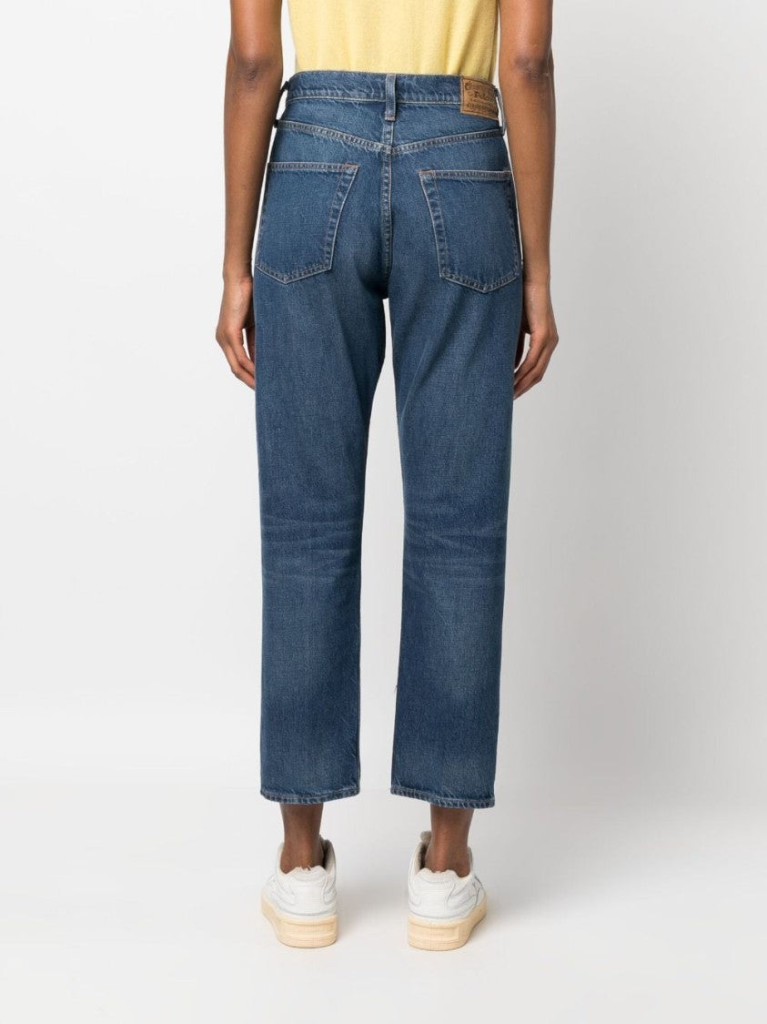 Polo Ralph Lauren High-Waisted Cropped Indigo Blue Denim Jeans