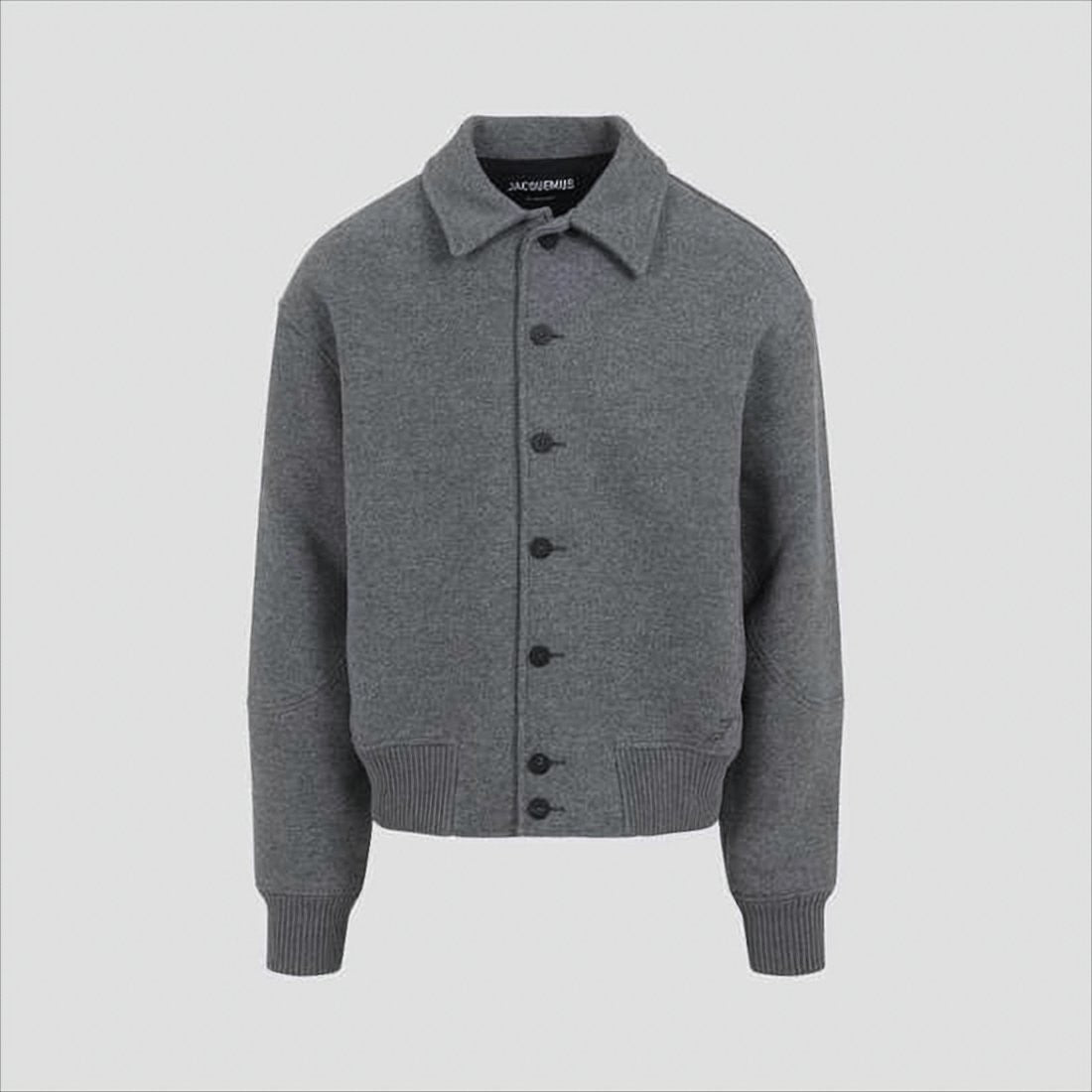 Jacquemus Button-Up Grey Wool Blend Jacket