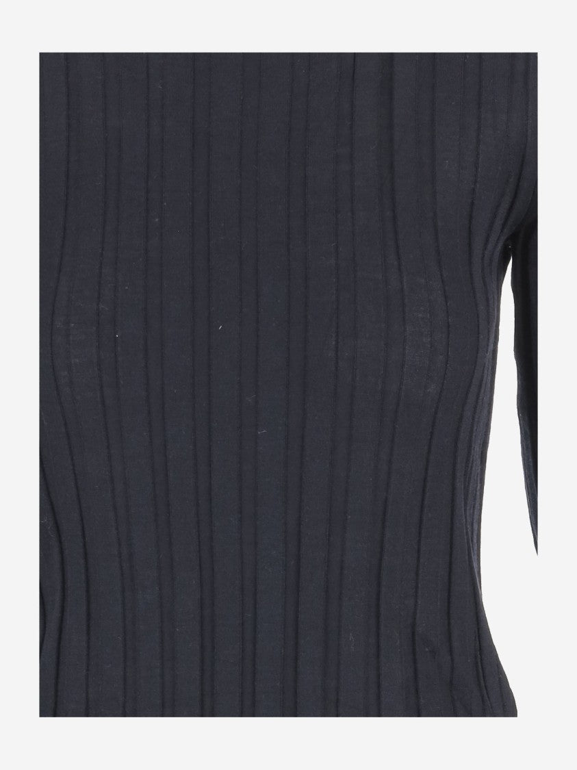 Carven Ribbed Wool And Silk Sweater