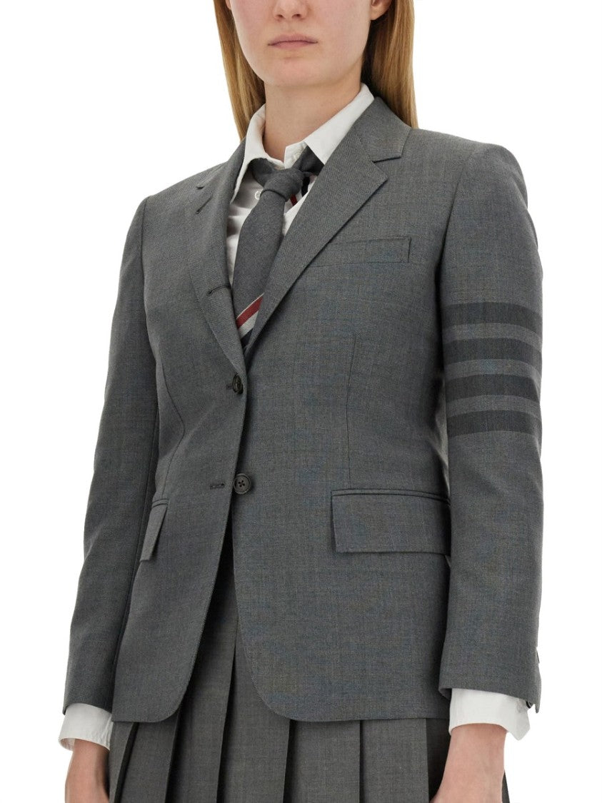 Thom Browne Tailored Grey Jacket With Notched Lapels