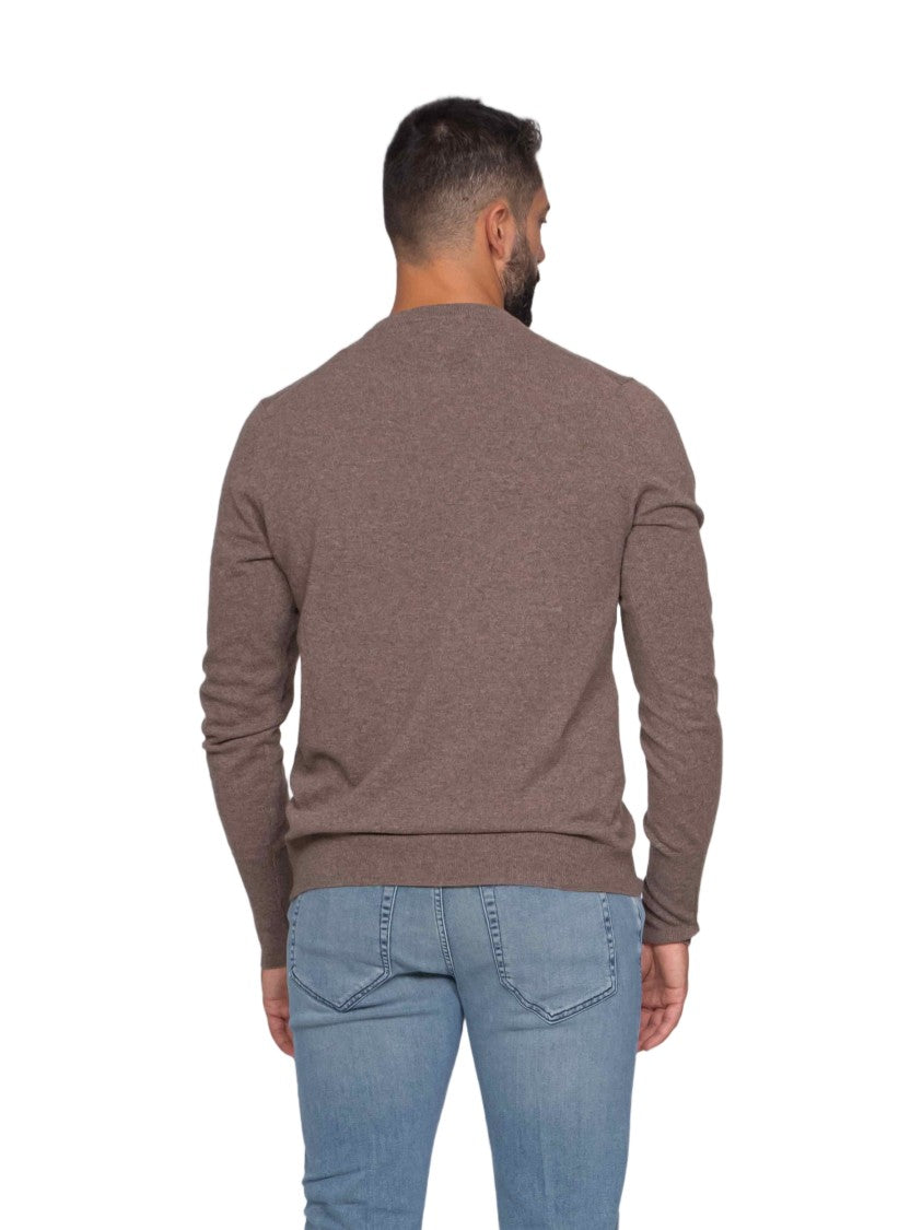 Ballantyne Slim Fit Crew Neck Sweater With Ribbed Detailing