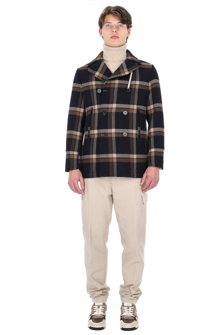 Camplin Island Water-Repellent Wool Prince Of Wales Peacoat