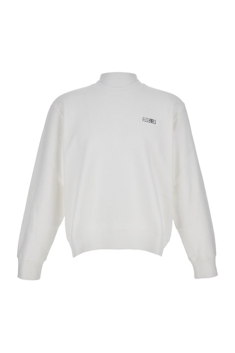 Mm6 By Maison Margiela Cotton Crewneck Sweatshirt With Ribbed Detailing
