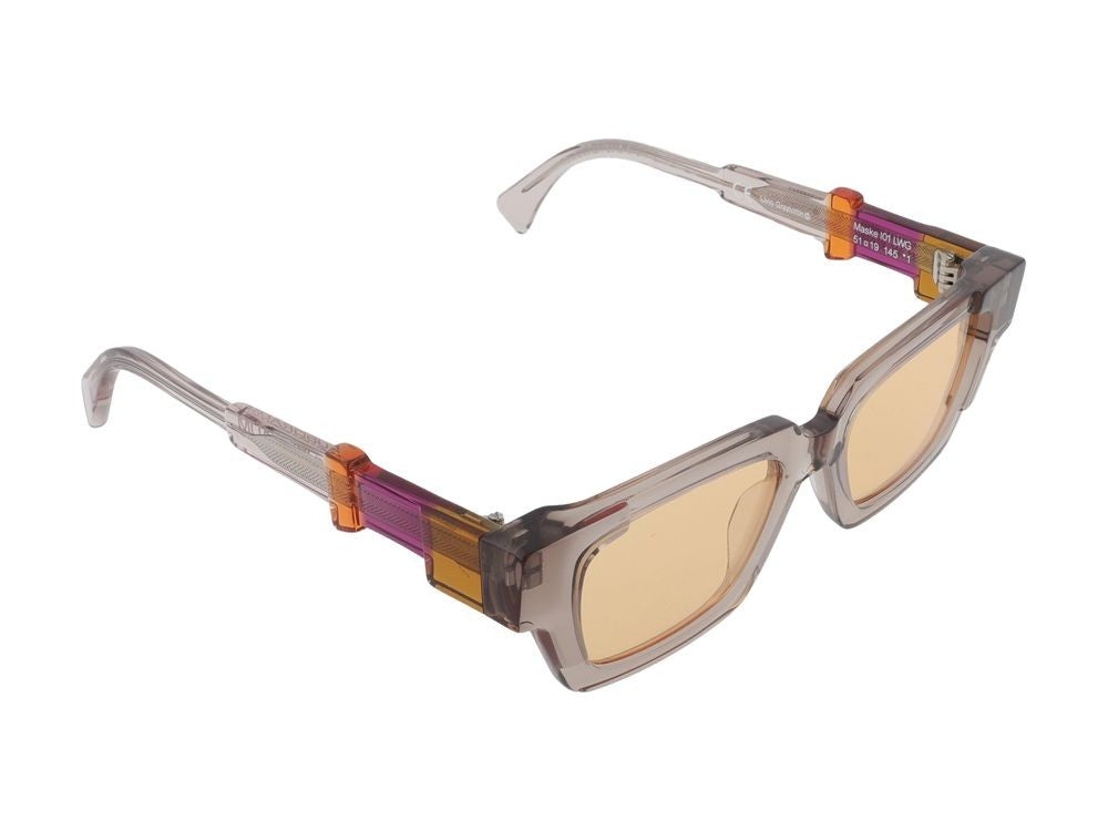 Kuboraum Orange Lens Geometric Accent Square Frame Sunglasses