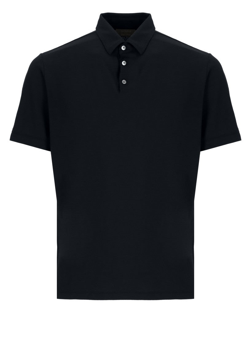 Zanone Blue Cotton Polo Shirt