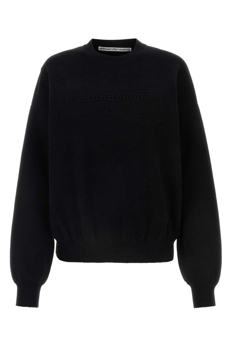 Alexander Wang Black Stretch Polyester Blend Sweater