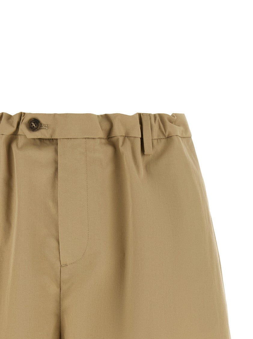 Mm6 By Maison Margiela 'White Stitch Line' Raw Cut Poplin Shorts