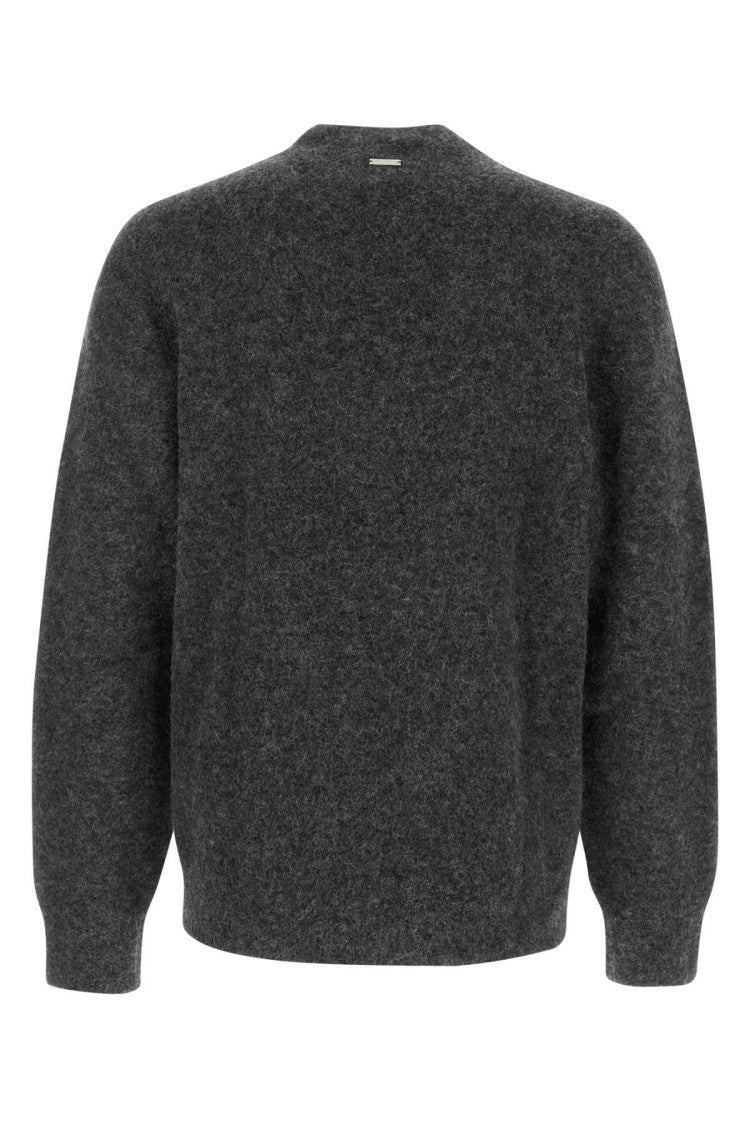 Salvatore Ferragamo Charcoal Stretch Alpaca Blend Sweater