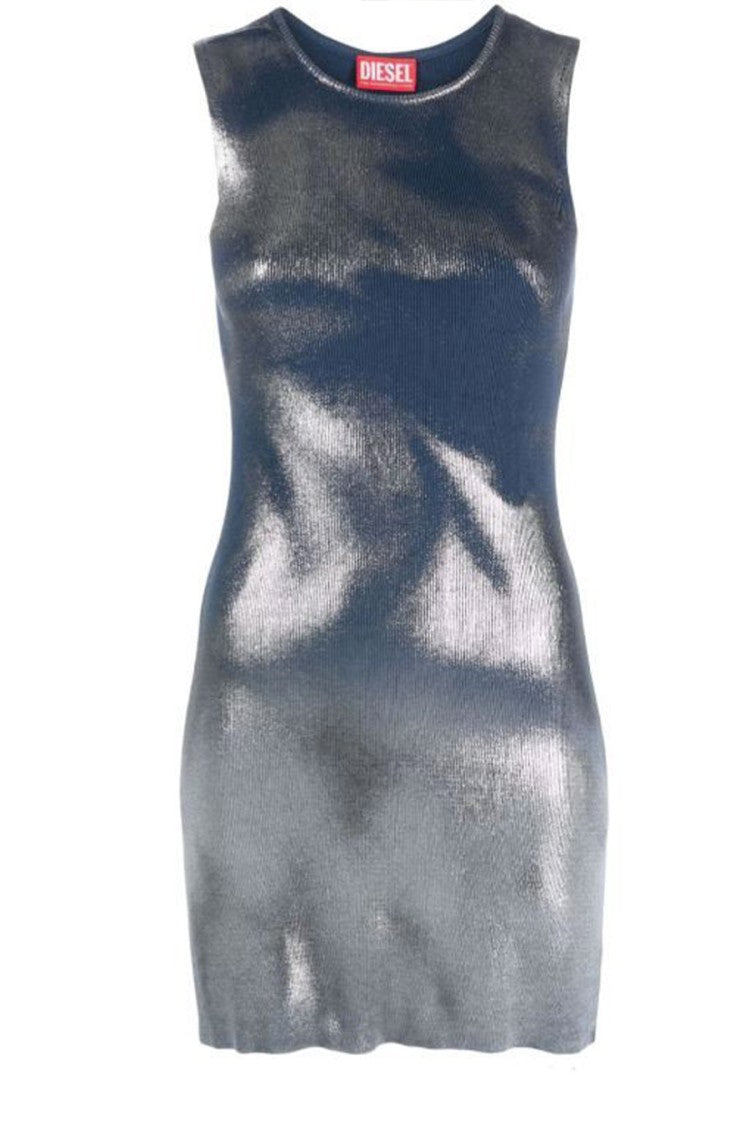 Diesel Multicolor Gradient Effect Sleeveless Mini Dress