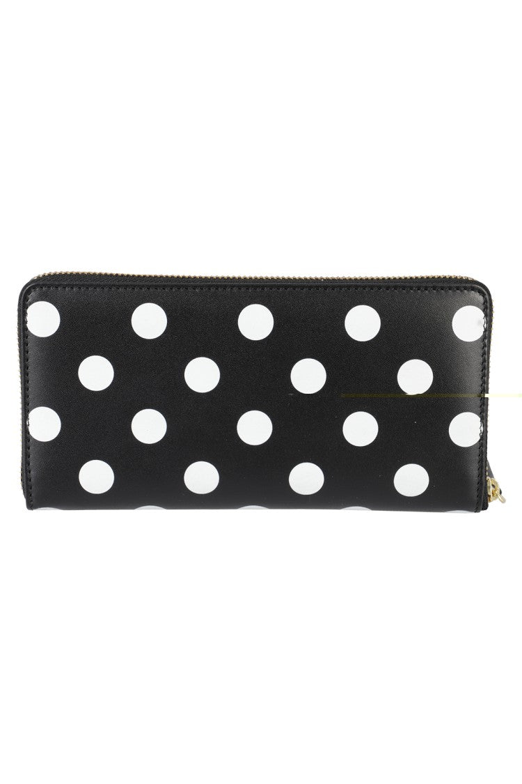 Comme Des Garçons Polka Dot Zip-Around Wallet In Smooth Leather