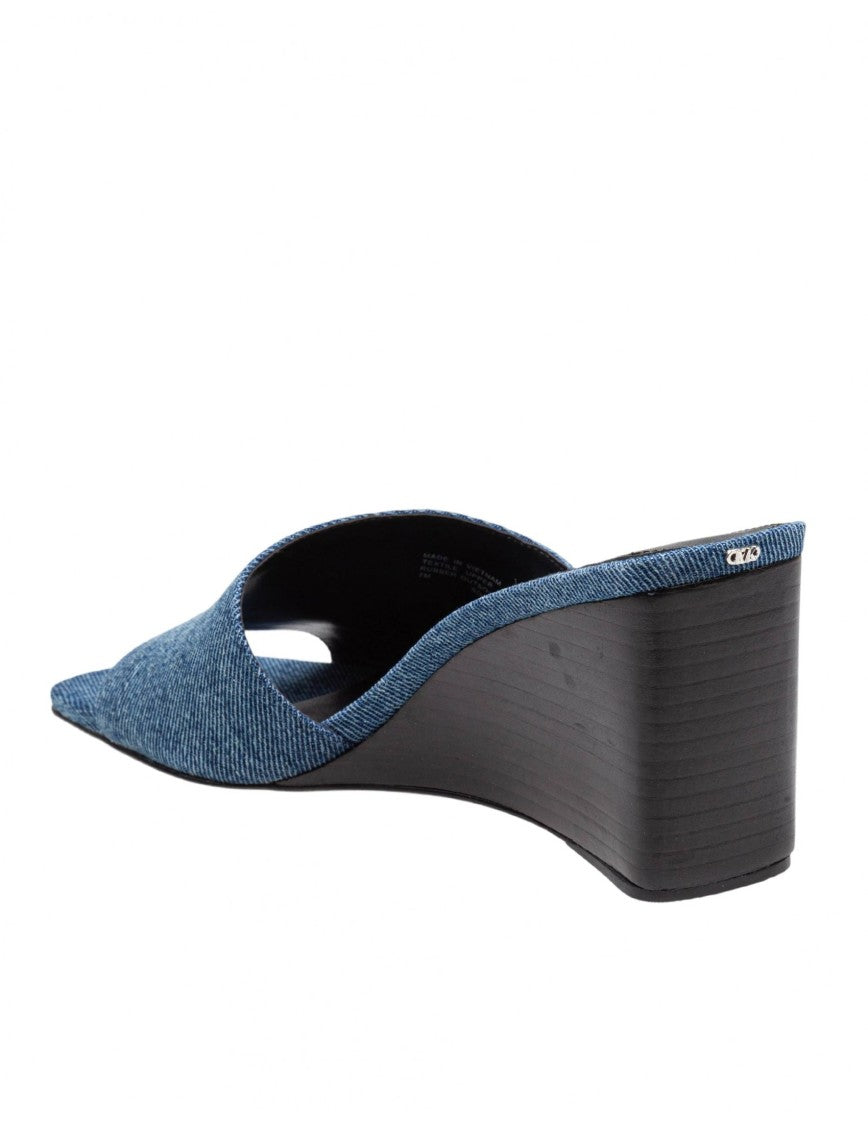 Michael Kors Merriam Wedge In Jeans Fabric
