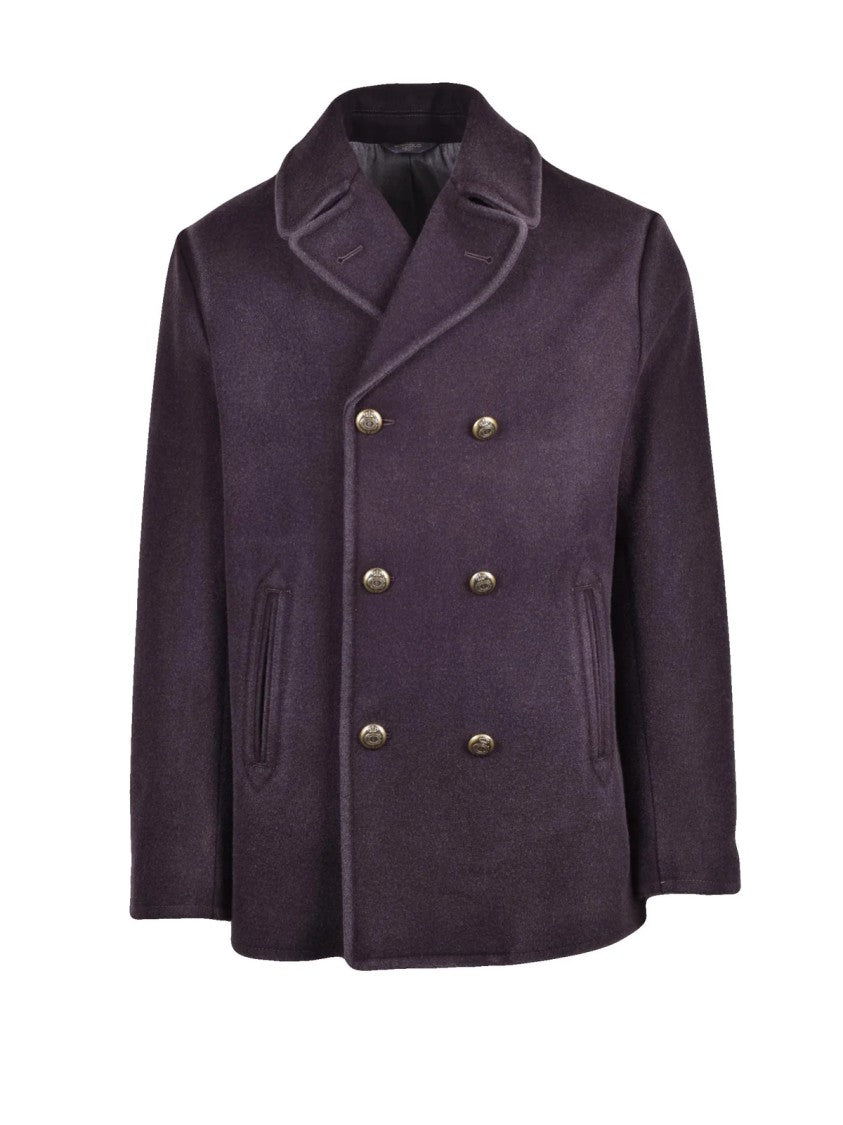 Circolo 1901 Red Double-Breasted Virgin Wool Peacoat