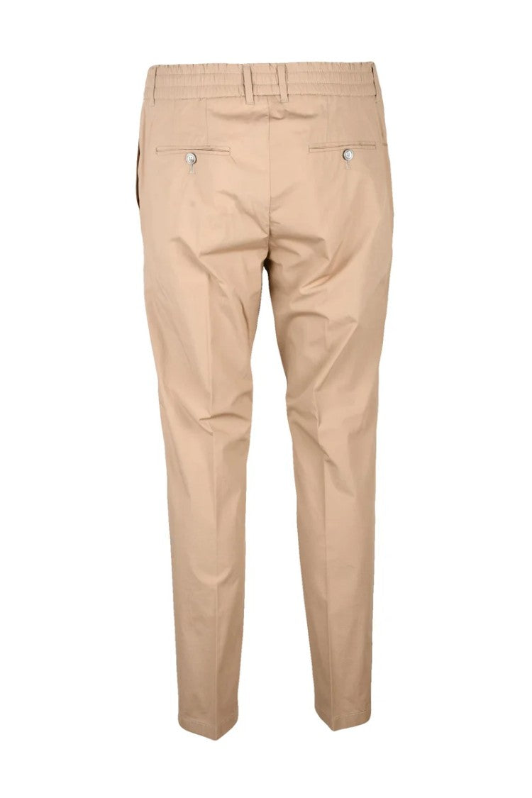 Cruna Beige Tailored Trousers With Adjustable Drawstring
