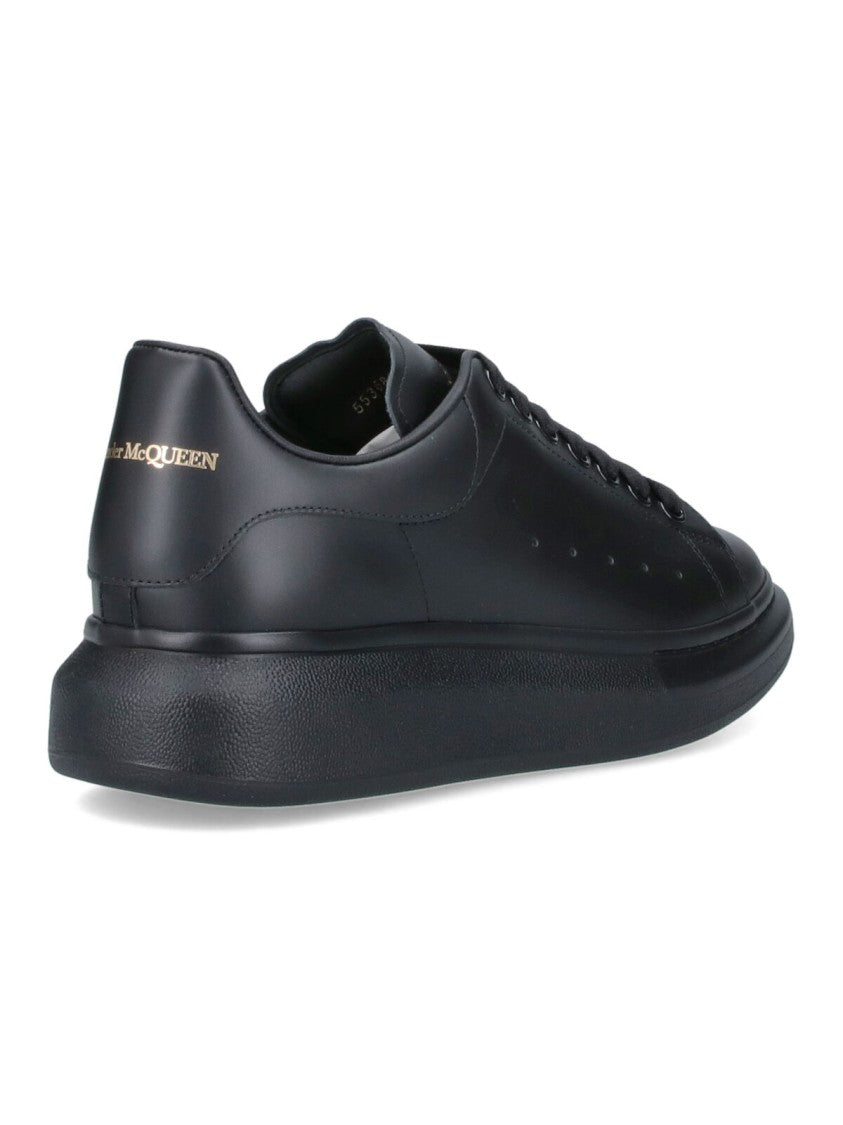 Alexander Mcqueen Black Oversized Smooth Leather Platform Sneakers