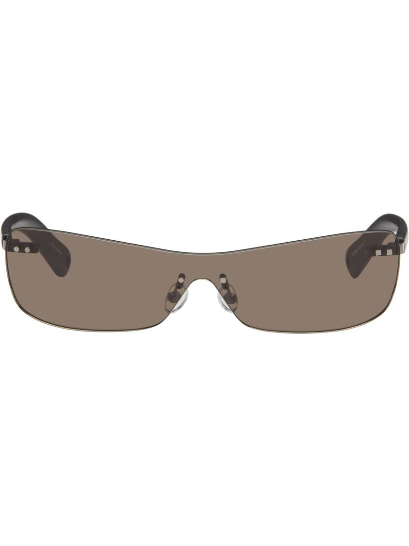 Jacquemus Jacquemus Mirada Grey Acetate Sunglasses With Elongated Lenses