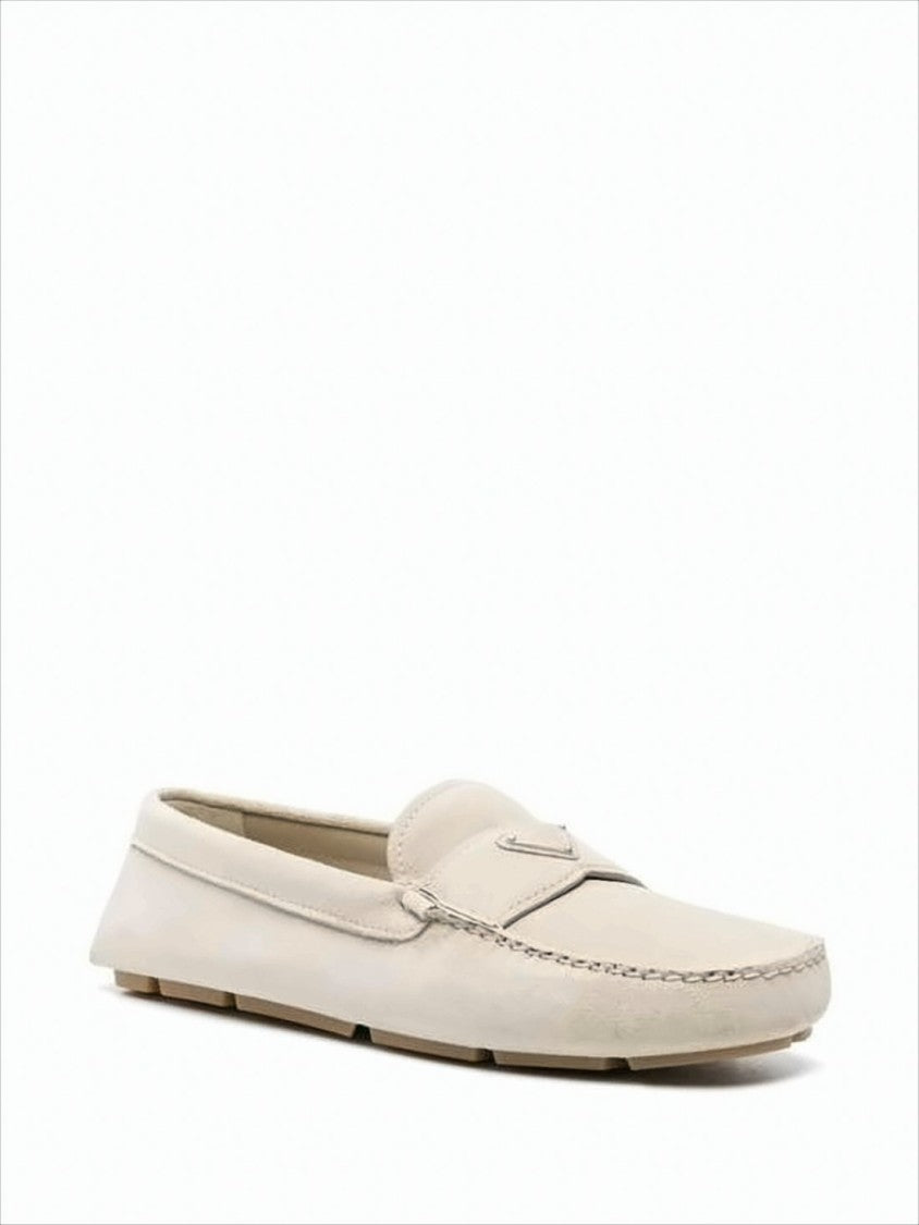Prada Suede Loafer With Minimalist Design And Rubber Grip Sole