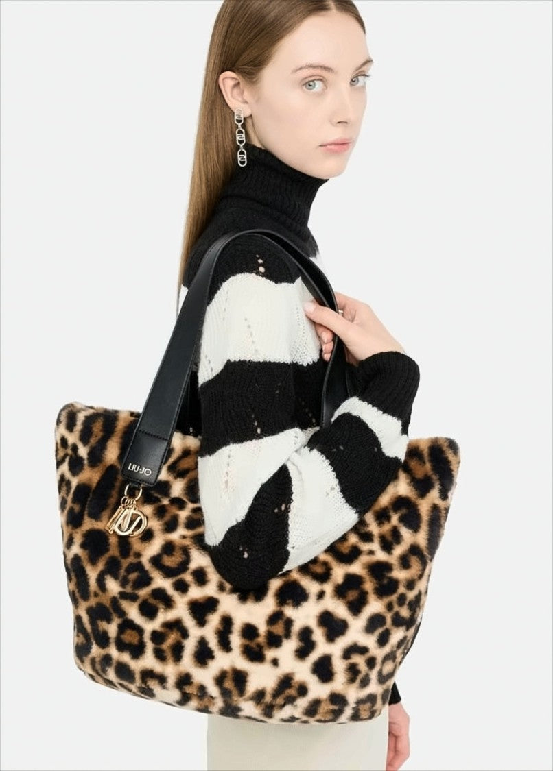 Liu Jo Large Hobo Bag With All-Over Animal Print