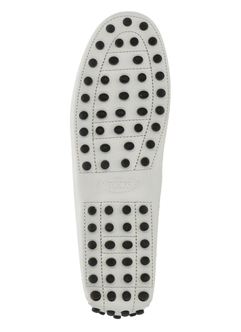 Tod's Ivory Side Metal Logo Loafers