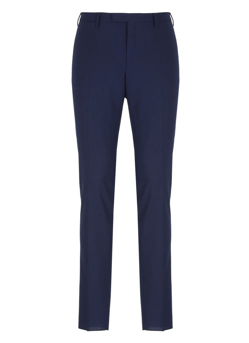 Pt Torino Blue Wool Trousers
