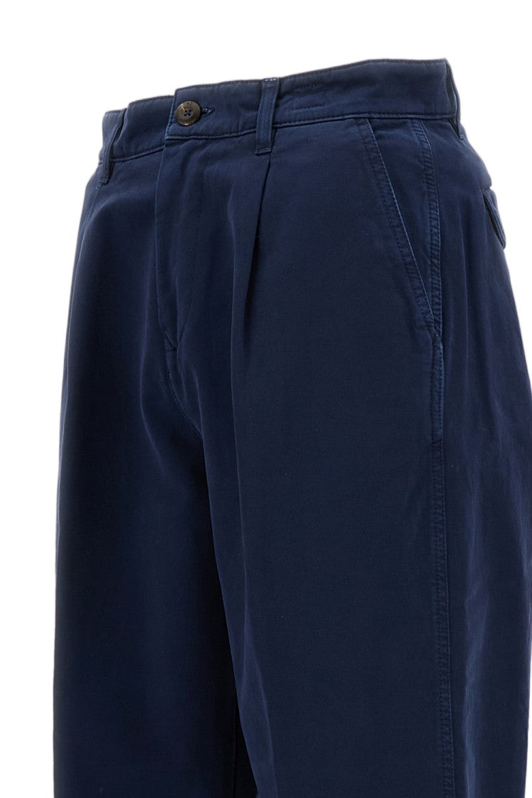 Fay Loose Fit Trousers With Flap Pockets And Pleated Front