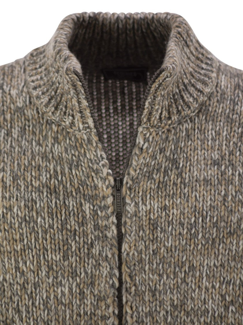 Peserico Wool-Blend Turtleneck Cardigan