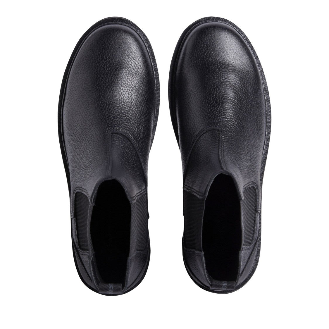 Calvin Klein Jeans Eva Black Pebbled Leather Chelsea Boots
