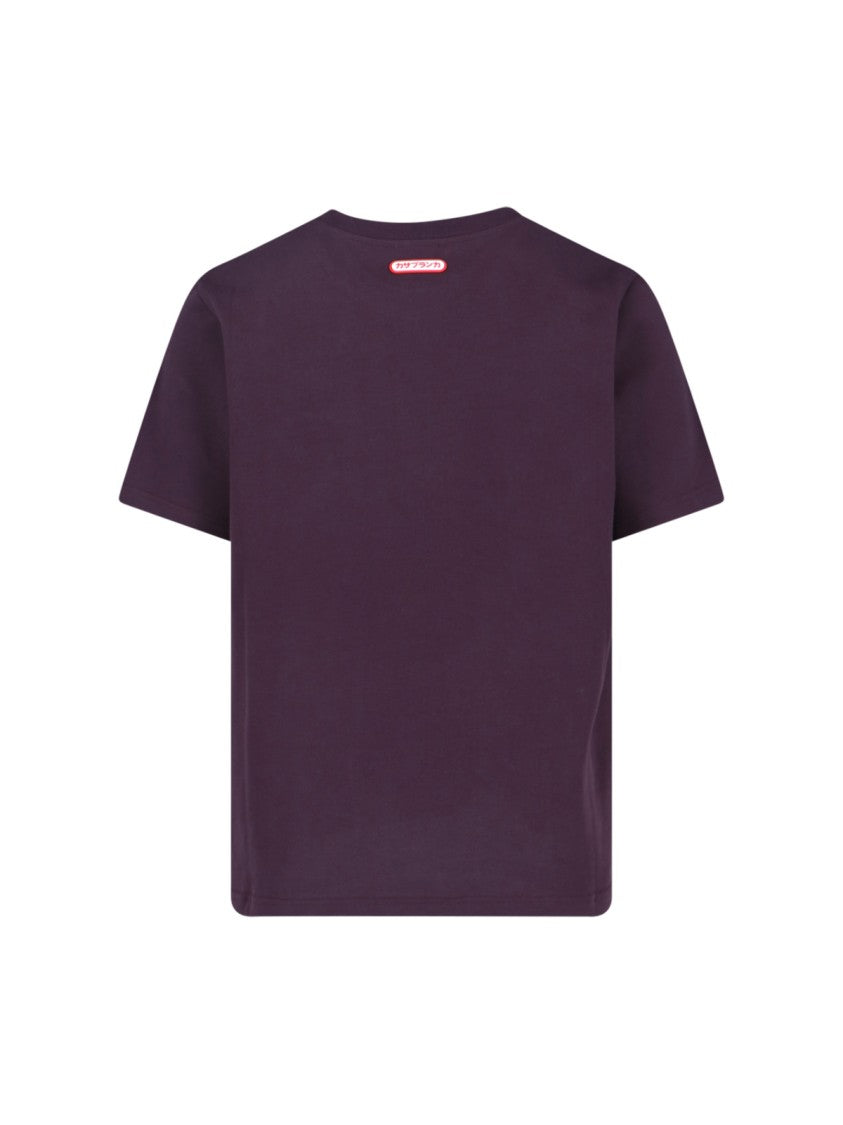 Casablanca "Logo Patch" T-Shirt – Purple Organic Cotton