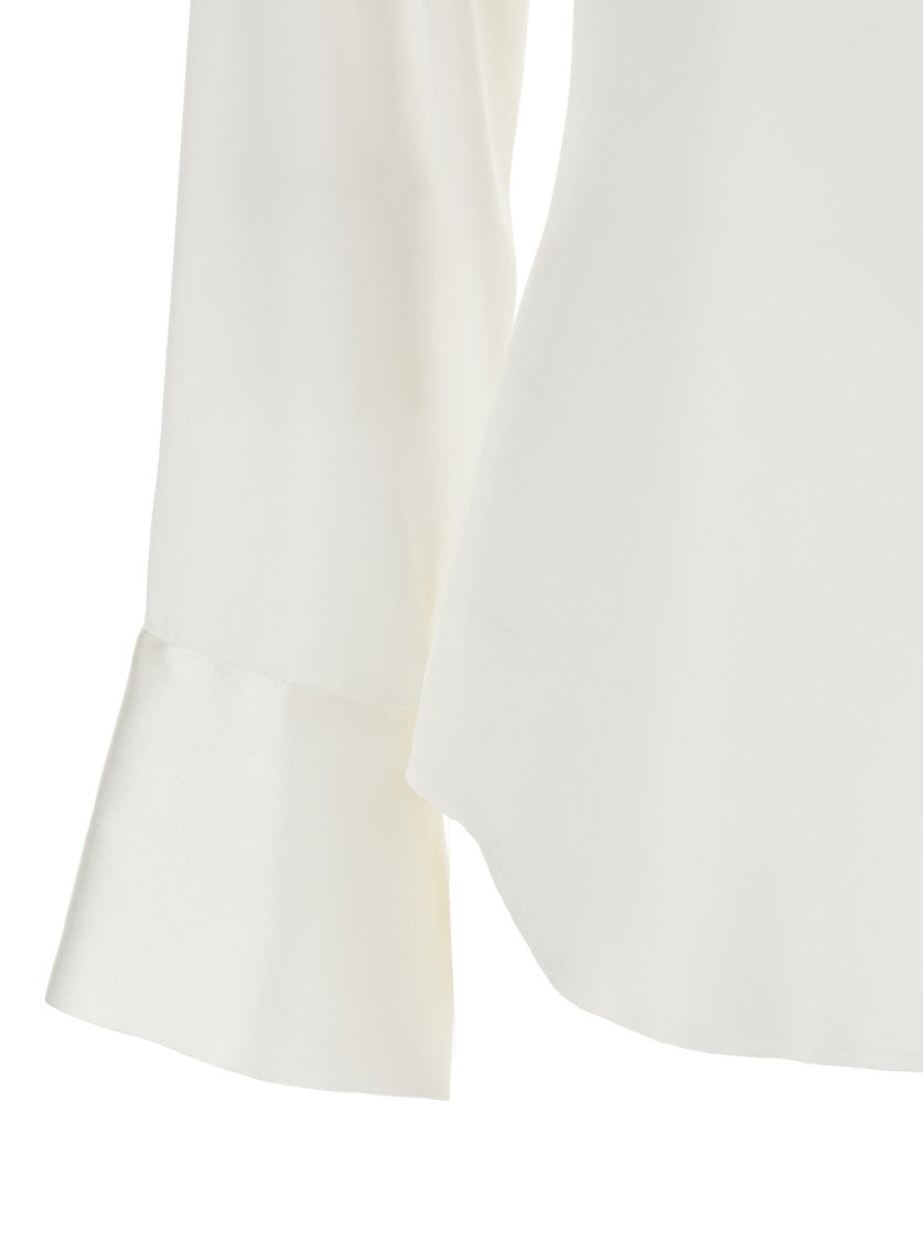 Plain Silk Satin Shirt With Classic Collar