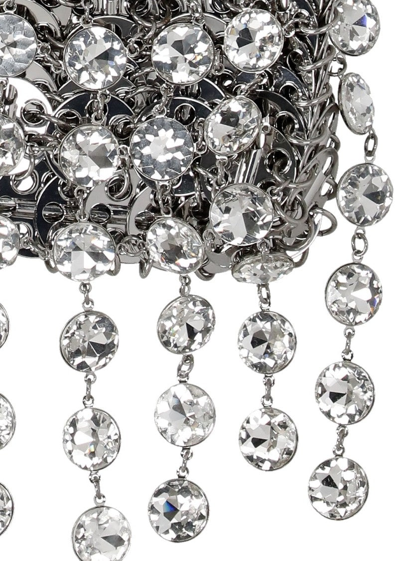Rabanne Silver All-Over Strass Embellishment Shoulder Bag